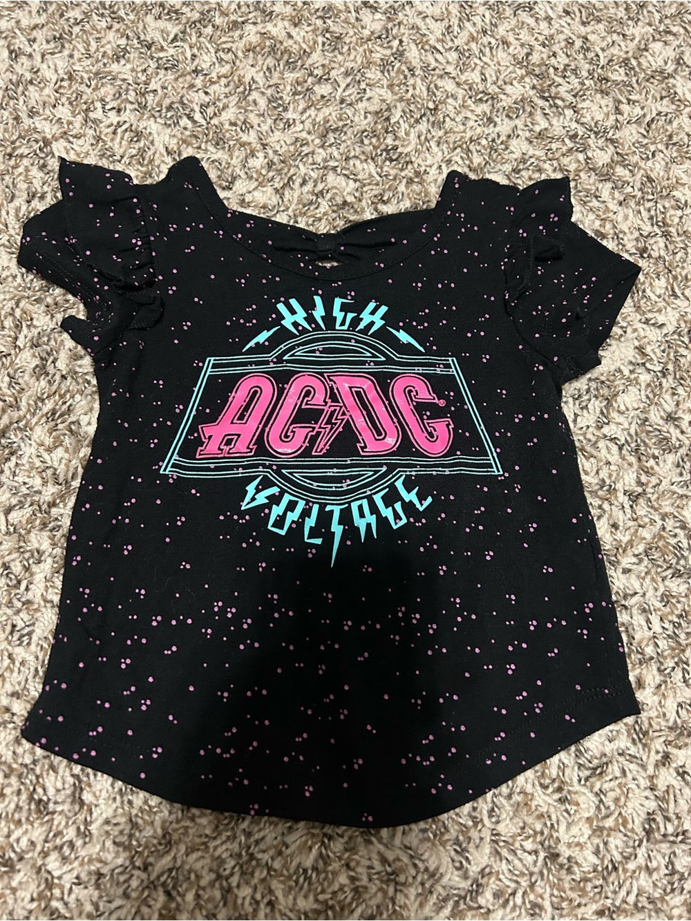 AC/DC toddler Tee with Pink & Teal Logo